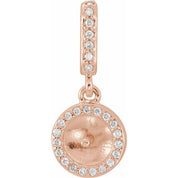 14K Rose .06 CTW Natural Diamond Semi-Set Pendant for 5.5-6 mm Pearl