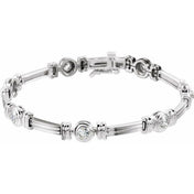 14K White 1 CTW Natural Diamond 7 1/4" Bracelet