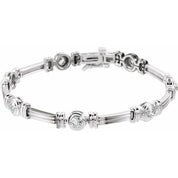 14K White 1 CTW Natural Diamond 7 1/4" Bracelet