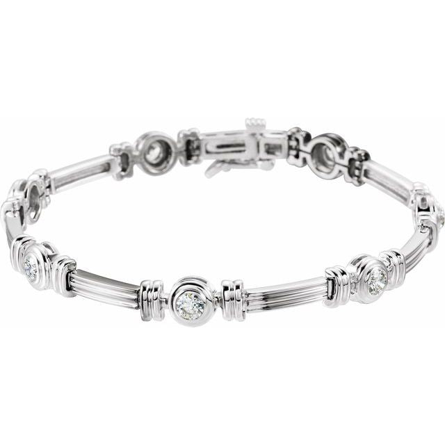 14K White 1 CTW Natural Diamond 7 1/4" Bracelet
