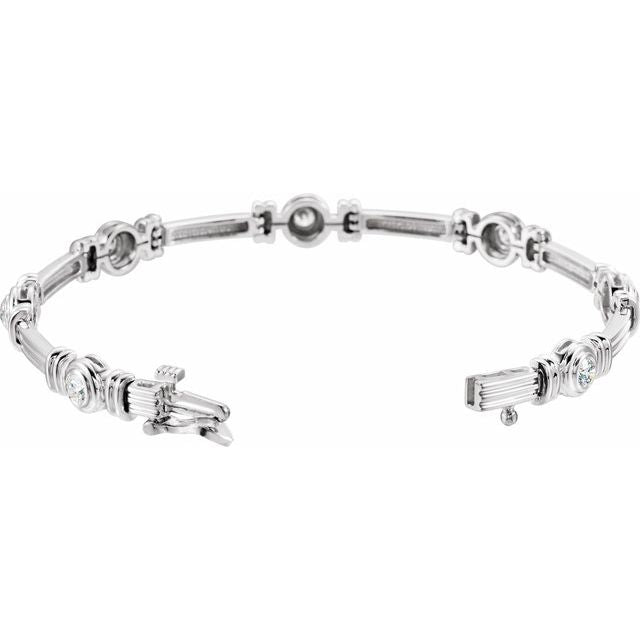 14K White 1 CTW Natural Diamond 7 1/4" Bracelet