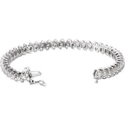14K White 3 1/3 CTW Natural Diamond Line 7" Bracelet