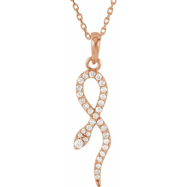 14K Rose 1/6 CTW Natural Diamond 16" Necklace
