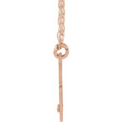 14K Rose Gold-Plated Sterling Silver 20 mm 2-Initial Imitation Mozambique Garnet Script Monogram Necklace