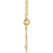 10K Imitation Ruby Script Monogram Necklace with 2 or 3 Initials in Various Sizes
