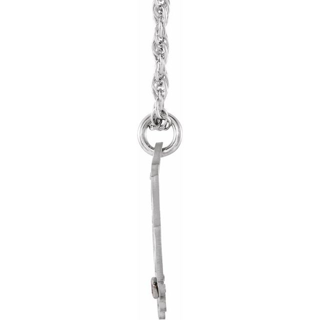 Sterling Silver .02 CT Natural Diamond 2-Initial Script Monogram Necklace
