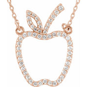 14K Rose 1/5 CTW Natural Diamond Apple 16" Necklace