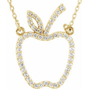 14K Yellow 1/5 CTW Natural Diamond Apple 16" Necklace