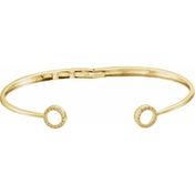 14K Yellow 1/6 CTW Natural Diamond Circle Hinged Cuff 7" Bracelet