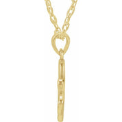 14K Yellow 2 mm Natural Pink Tourmaline Butterfly 18" Necklace