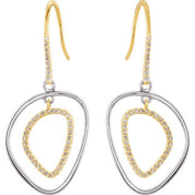 14K Yellow & Sterling Silver 3/8 CTW Natural Diamond Earrings