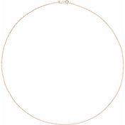 14K Rose 1 mm Diamond-Cut Cable 7" Chain