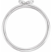 Sterling Silver .02 CTW Natural Diamond Butterfly Youth Ring