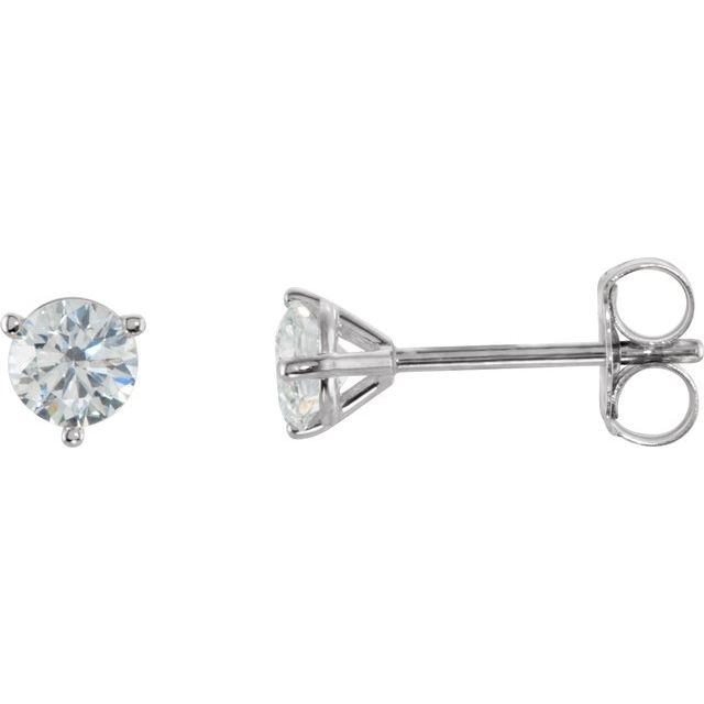 18K White 1/2 CTW Natural Diamond Stud Earrings