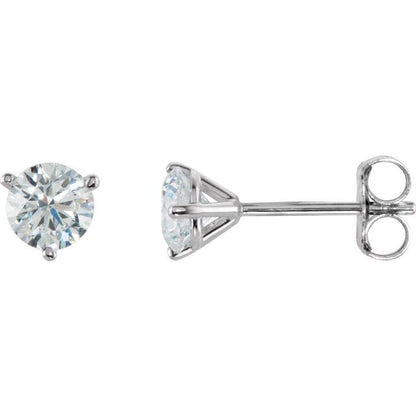 14K White 3/4 CTW Natural Diamond Stud Earrings