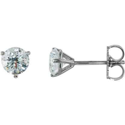 18K White 1 CTW Natural Diamond Stud Earrings