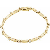 14K Yellow 3/4 CTW Natural Diamond Line 7" Bracelet