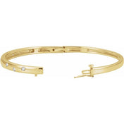 14K Yellow 1/2 CTW Natural Diamond Bangle 6 3/4" Bracelet