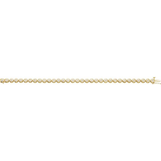 14K Yellow 2 CTW Natural Diamond Bezel-Set Line 7" Bracelet