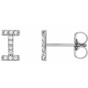 Sterling Silver .08 CTW Natural Diamond Initial I Earrings