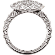 14K White 1/8 CTW Natural Diamond Ring