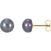 14K Yellow Panache? Cultured Black Freshwater Pearl Stud Earrings