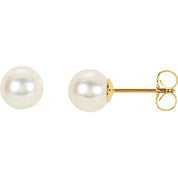 14K Yellow Panache? Cultured White Freshwater Pearl Stud Earrings