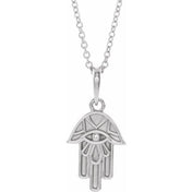 Sterling Silver Hamsa 16-18" Necklace