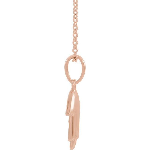 14K Rose Hamsa 16-18" Necklace