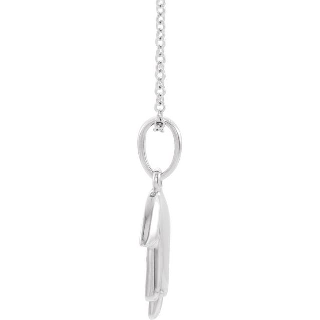 14K White Hamsa 16-18" Necklace
