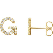 14K Yellow .06 CTW Natural Diamond Initial G Earring