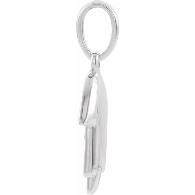 14K White Hamsa Pendant
