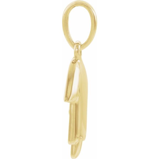14K Yellow Hamsa Pendant