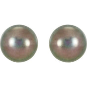 14K Yellow Panache? Cultured Black Freshwater Pearl Stud Earrings