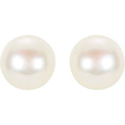 14K Yellow Panache? Cultured White Freshwater Pearl Stud Earrings