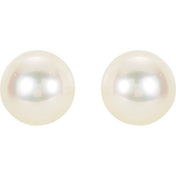 14K Yellow Panache? Cultured White Freshwater Pearl Stud Earrings