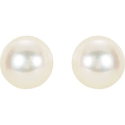 14K Yellow Panache? Cultured White Freshwater Pearl Stud Earrings