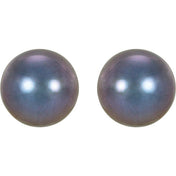 14K Yellow Panache? Cultured Black Freshwater Pearl Stud Earrings