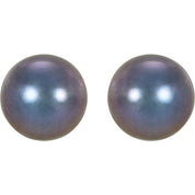 14K Yellow Panache? Cultured Black Freshwater Pearl Stud Earrings