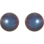 14K Yellow Panache? Cultured Black Freshwater Pearl Stud Earrings