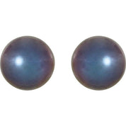14K Yellow Panache? Cultured Black Freshwater Pearl Stud Earrings