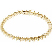 14K Yellow 1 1/2 CTW Natural Diamond Line 7 1/4" Bracelet