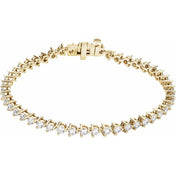 14K Yellow 4 3/4 CTW Natural Diamond Line 7 1/4" Bracelet