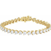 18K Yellow 12 CTW Natural Diamond Line 7 1/4" Bracelet