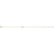 14K Yellow .06 CTW Natural Diamond Heart 6-7" Bracelet