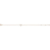 14K Rose .06 CTW Natural Diamond Heart 6-7" Bracelet