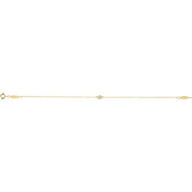 18K Yellow .08 CT Natural Diamond 7" Bracelet