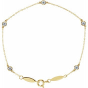14K Yellow 1/3 CTW Lab-Grown Diamond Bezel-Set Station 7" Bracelet