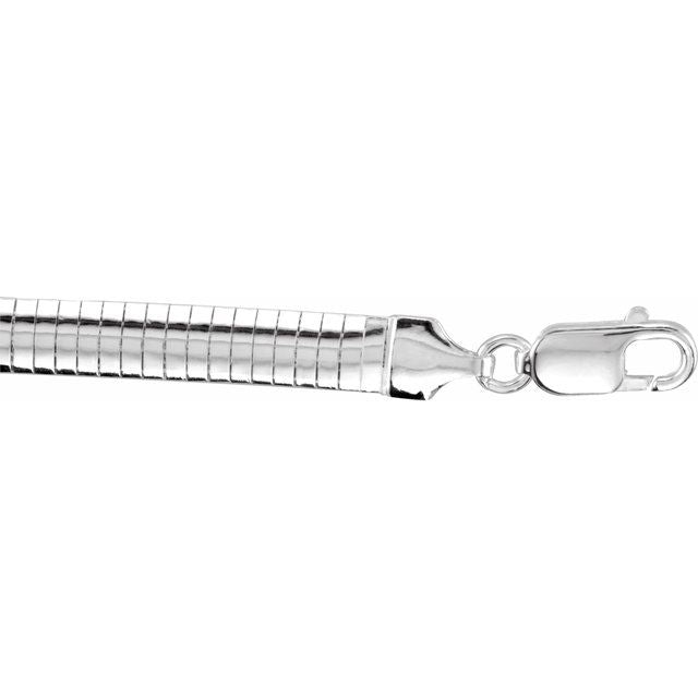 Sterling Silver 6 mm Domed Omega 16" Chain