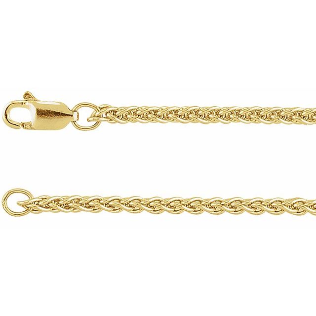14K Yellow 2.4 mm Wheat 20" Chain